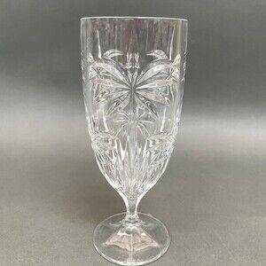 Godinger Shannon South Palm Beach Iced Tea Clear Glass Goblet Footed 7 7/8" high